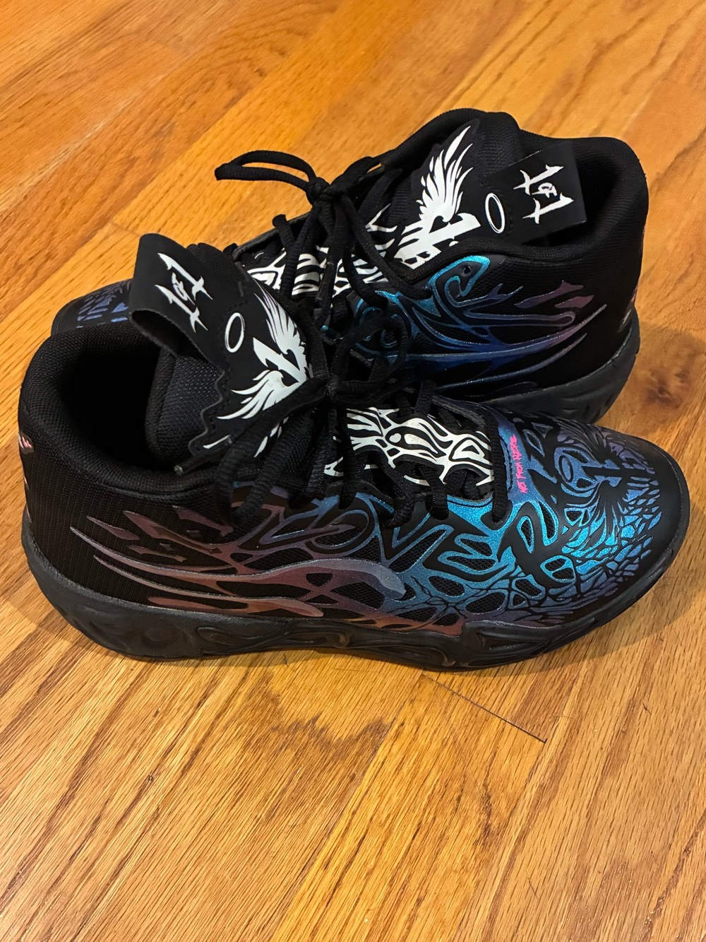 Puma MB.04 Reflections LaMelo Ball basketball shoes featuring a unique alien ten